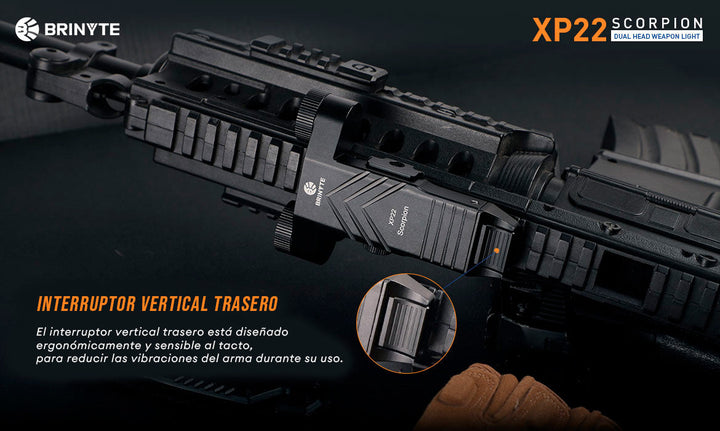 LINTERNA XP22 SCORPION 1200 lumen DUAL PARA ARMA