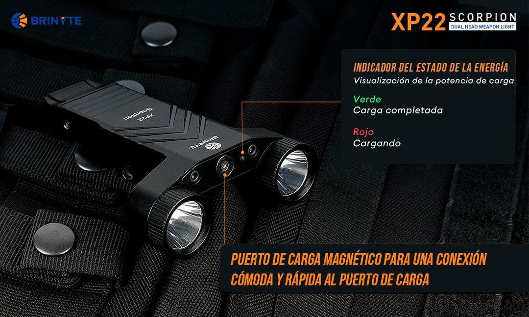 LINTERNA XP22 SCORPION 1200 lumen DUAL PARA ARMA