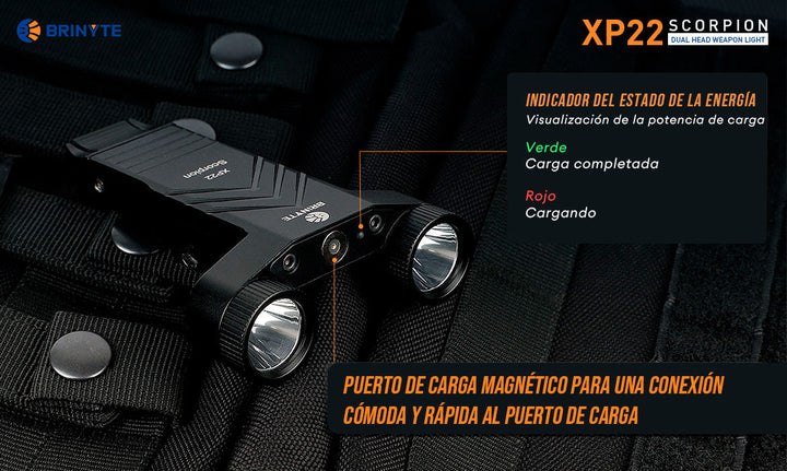 LINTERNA XP22 SCORPION 1200 lumen DUAL PARA ARMA