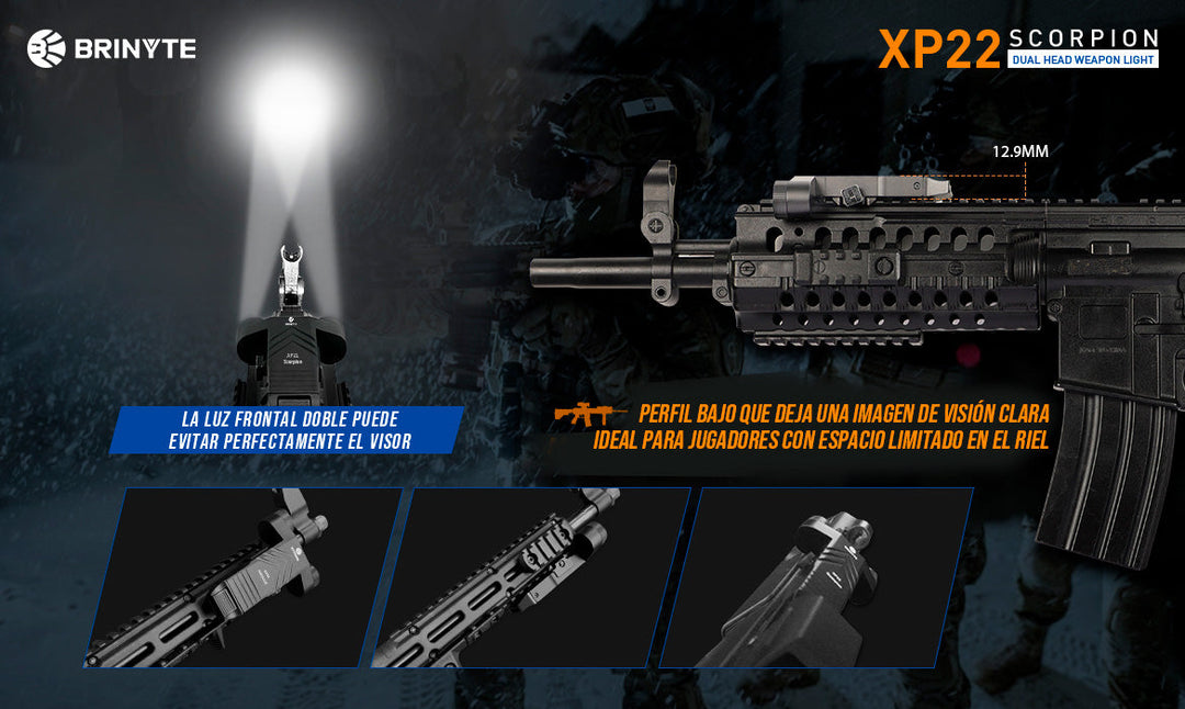 LINTERNA XP22 SCORPION 1200 lumen DUAL PARA ARMA