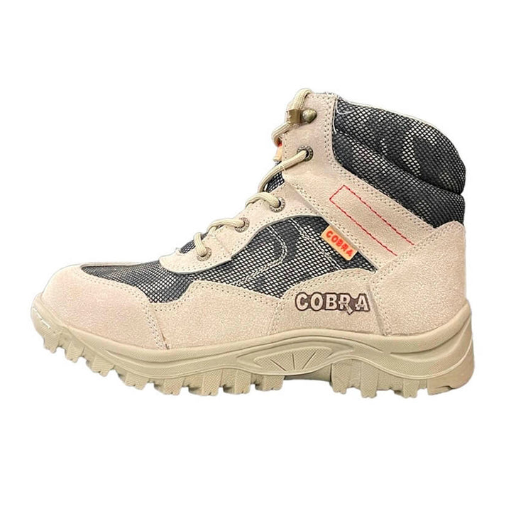 BOTA COBRA COLOR HUESO CON PANAL DE CAMUFLAJE Y SUELA PATA DE PERRO