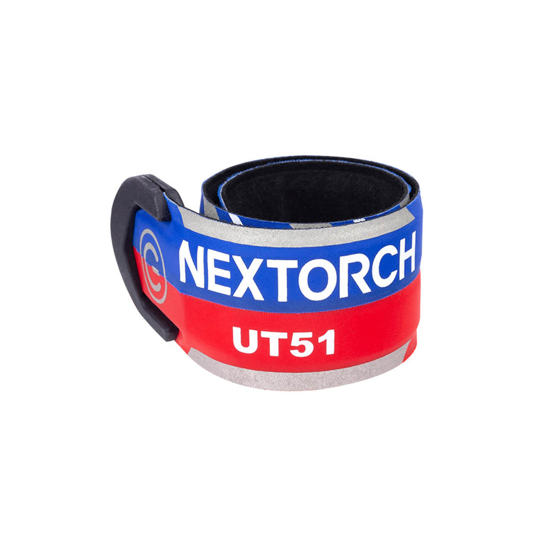 BRAZALETE DE SEÑALIZACIÓN NEXTORCH DE LUZ INTERMITENTE, CABLE USB TIPO C BLUE-RED