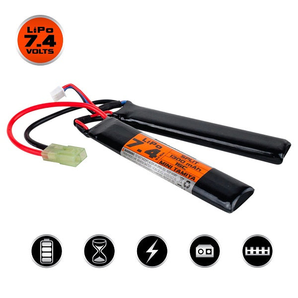 Batería Valken Energy LiPo 7.4V 1300mAh 15/30C Split Airsoft