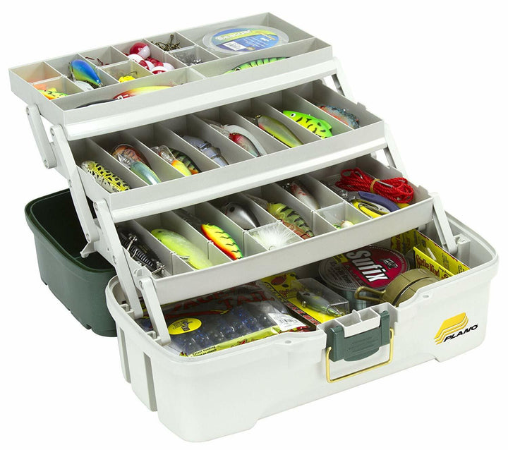 Caja de Pesca Three-Tray Tackle Box Green Metallic Off White