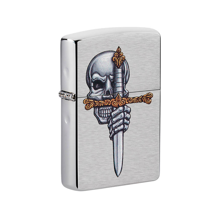 Encendedor Zippo Diseño Calavera Con Espada