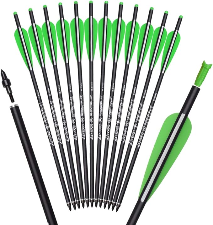 FLECHAS FIBRA DE CARBON 20" PARA BALLESTA paquete con 12 piezas