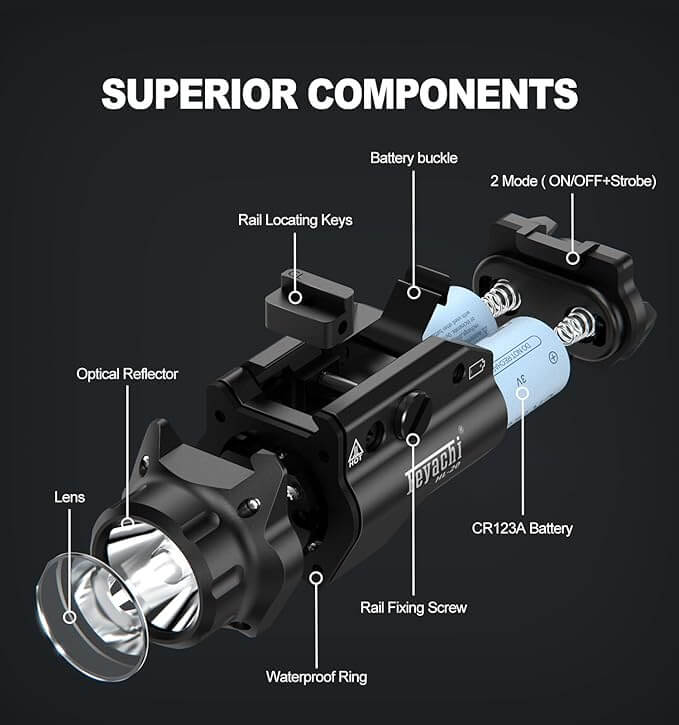 LINTERNA HL-20 PARA ARMA 1000 LUMEN RIEL PICATINNY