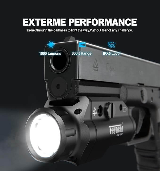 LINTERNA HL-20 PARA ARMA 1000 LUMEN RIEL PICATINNY