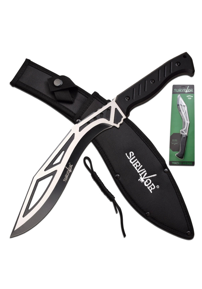 MACHETE SURVIVOR WACKO WEDGE 15.87" BLACK