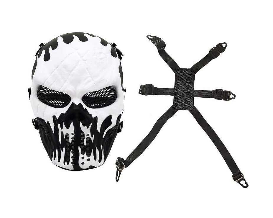 MASCARA AIRSOFT SKULL BLANCO Y NEGRO