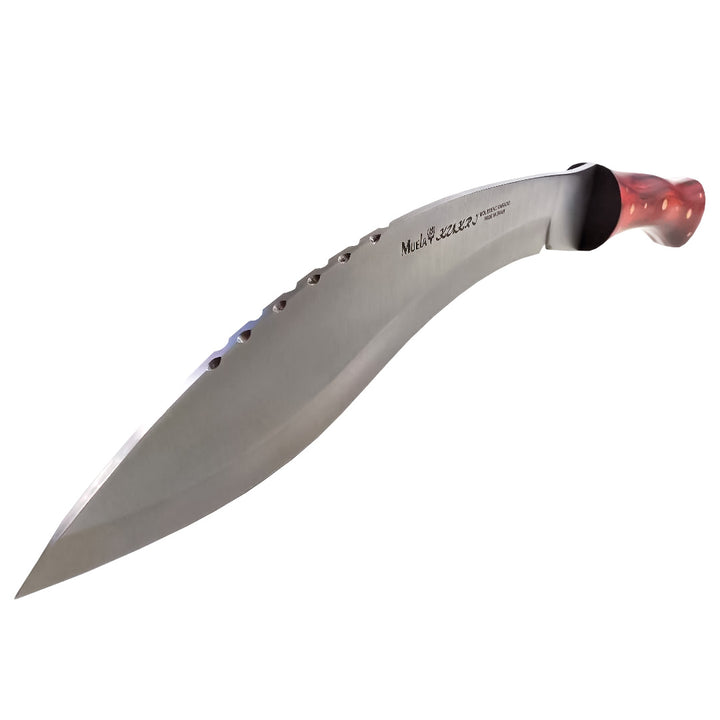 CUCHILLO MACHETE KUKRI 26-M MUELA MANGO MADERA CORAL HOJA 260mm 560gr