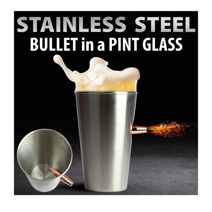 Bullet Pint Stainless Steel Plata