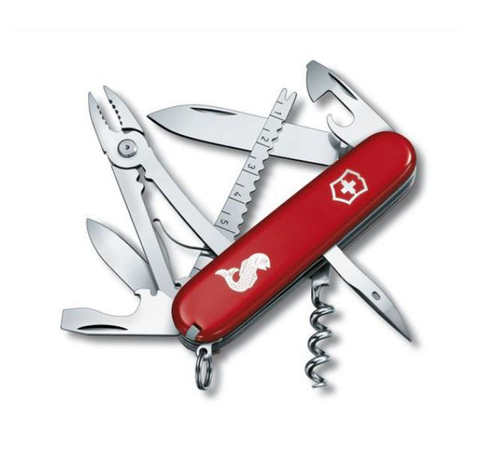 Navaja Angler Con Incrustación Metálica Pez Red 19 Funciones 91mm Victorinox