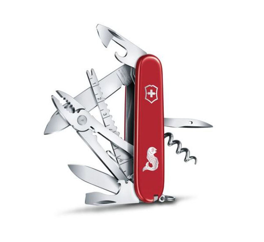 Navaja Angler Con Incrustación Metálica Pez Red 19 Funciones 91mm Victorinox