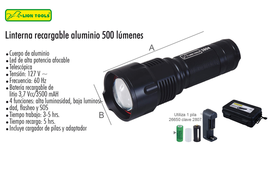 LINTERNA 5W RECARGABLE - El Viajero del Norte