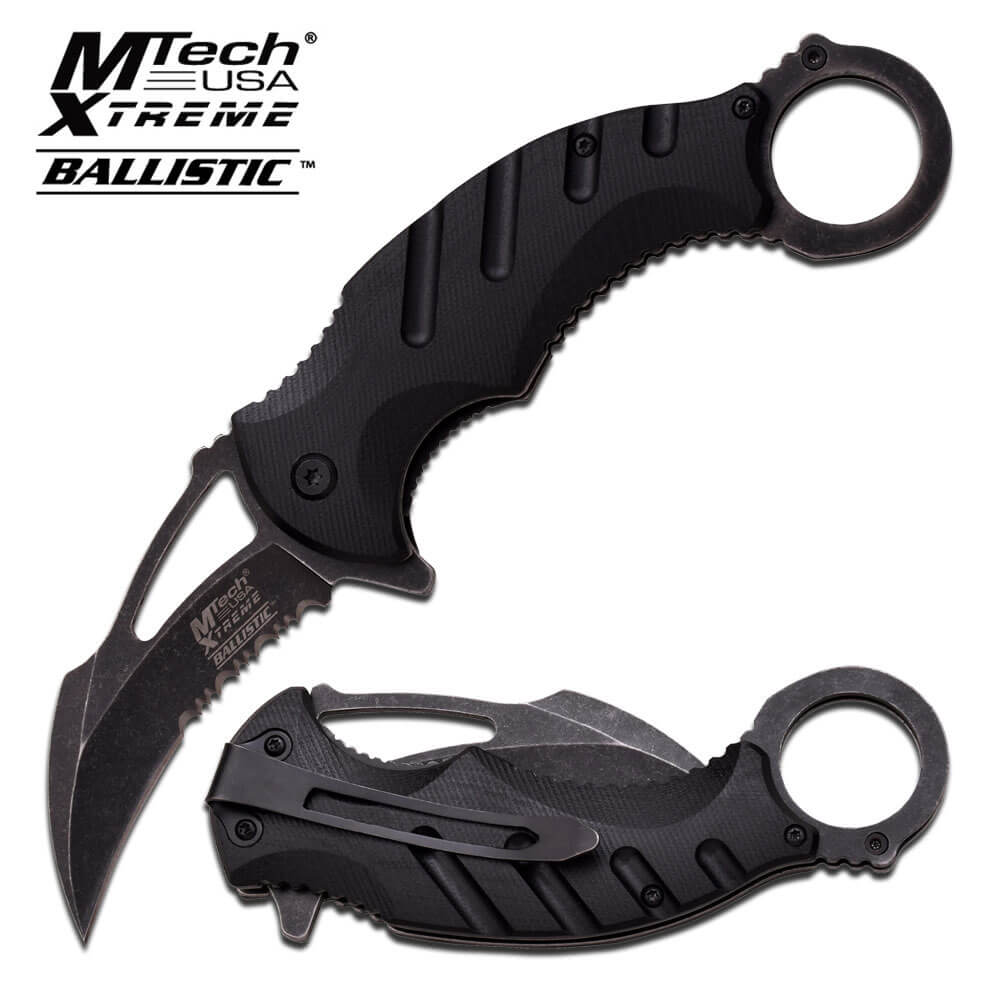 NAVAJA KARAMBIT APERTURA ASISTIDA MTECH USA MX-A833BK SPRING ASSISTED KNIFE - El Viajero del Norte