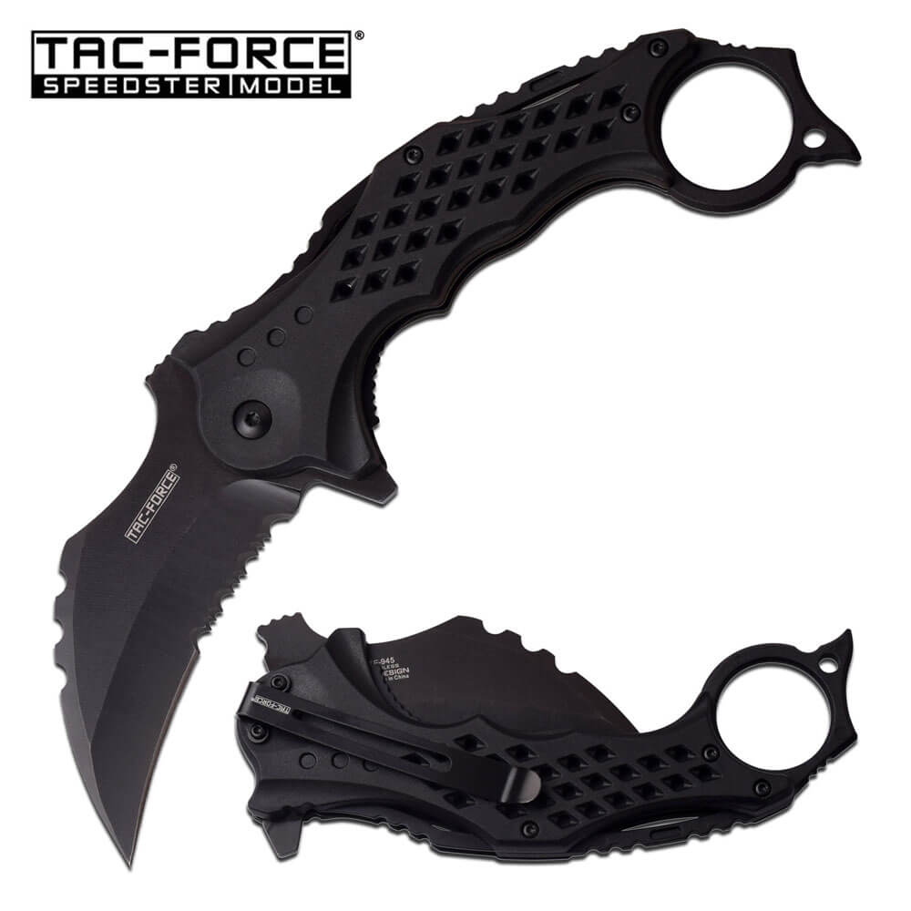 NAVAJA KARAMBIT APERTURA ASISTIDA TAC FORCE TF-945BK SPRING ASSISTED KNIFE - El Viajero del Norte