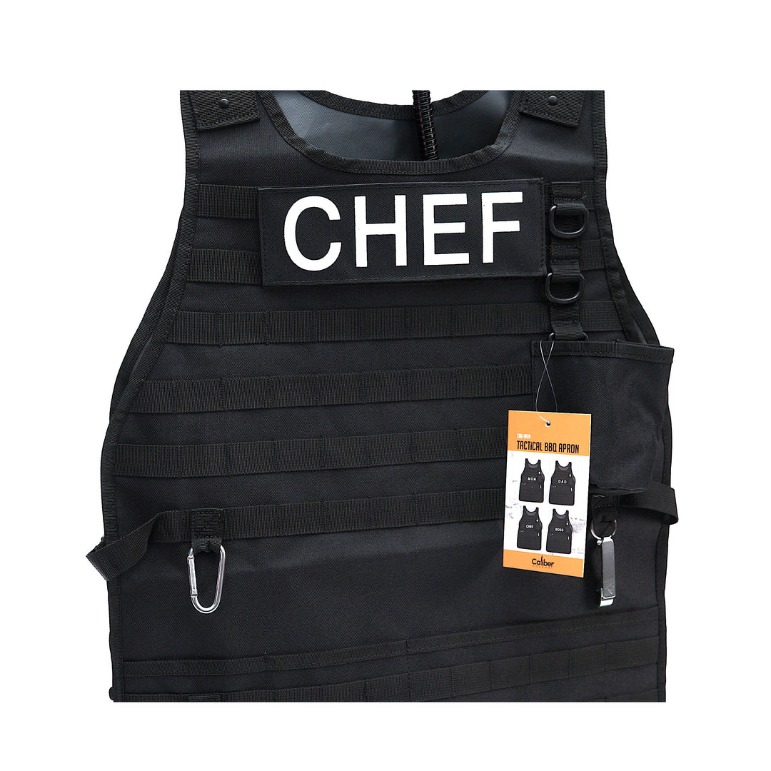 TACTICAL BBQ APRON WITH CARABINER AND BOTTLE OPENER