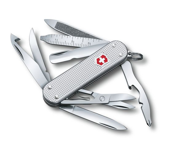 NAVAJA VICTORINOX MINICHAMP ALOX PLATA Con 15 Funciones - El Viajero del Norte